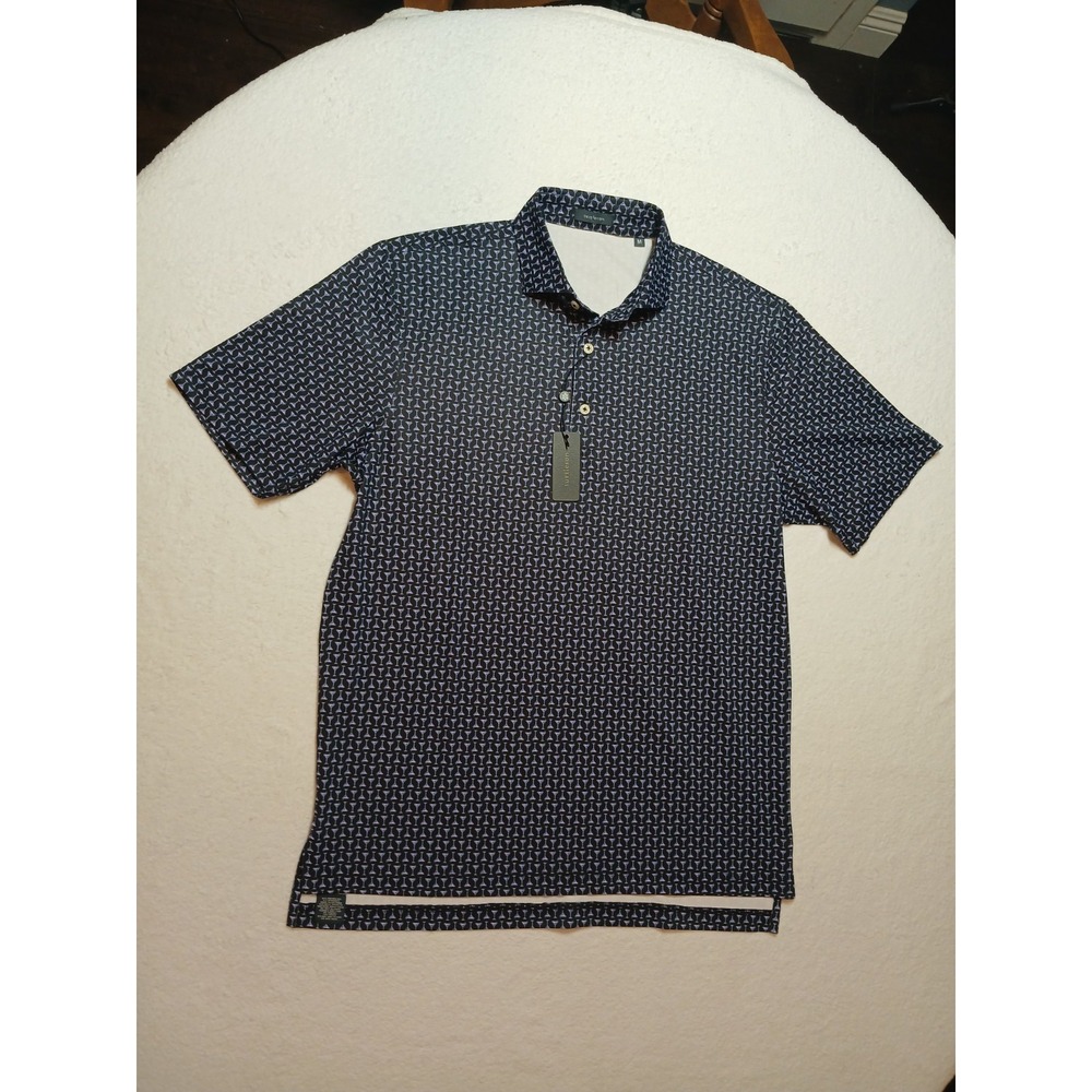 NWT Turtleson Barron Performance Golf Polo Men's Medium M Martini Cocktail Black